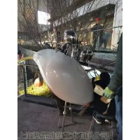 阜阳 水禽两栖动物鹭雕塑 商业街美陈白鹭灯光装饰