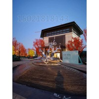 通化售楼展示区不锈钢水花雕塑、金属异形水景景观摆件