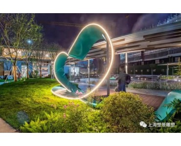 海宁金地丰盛道爱主题雕塑 不锈钢灯光心形雕塑 烤漆制作